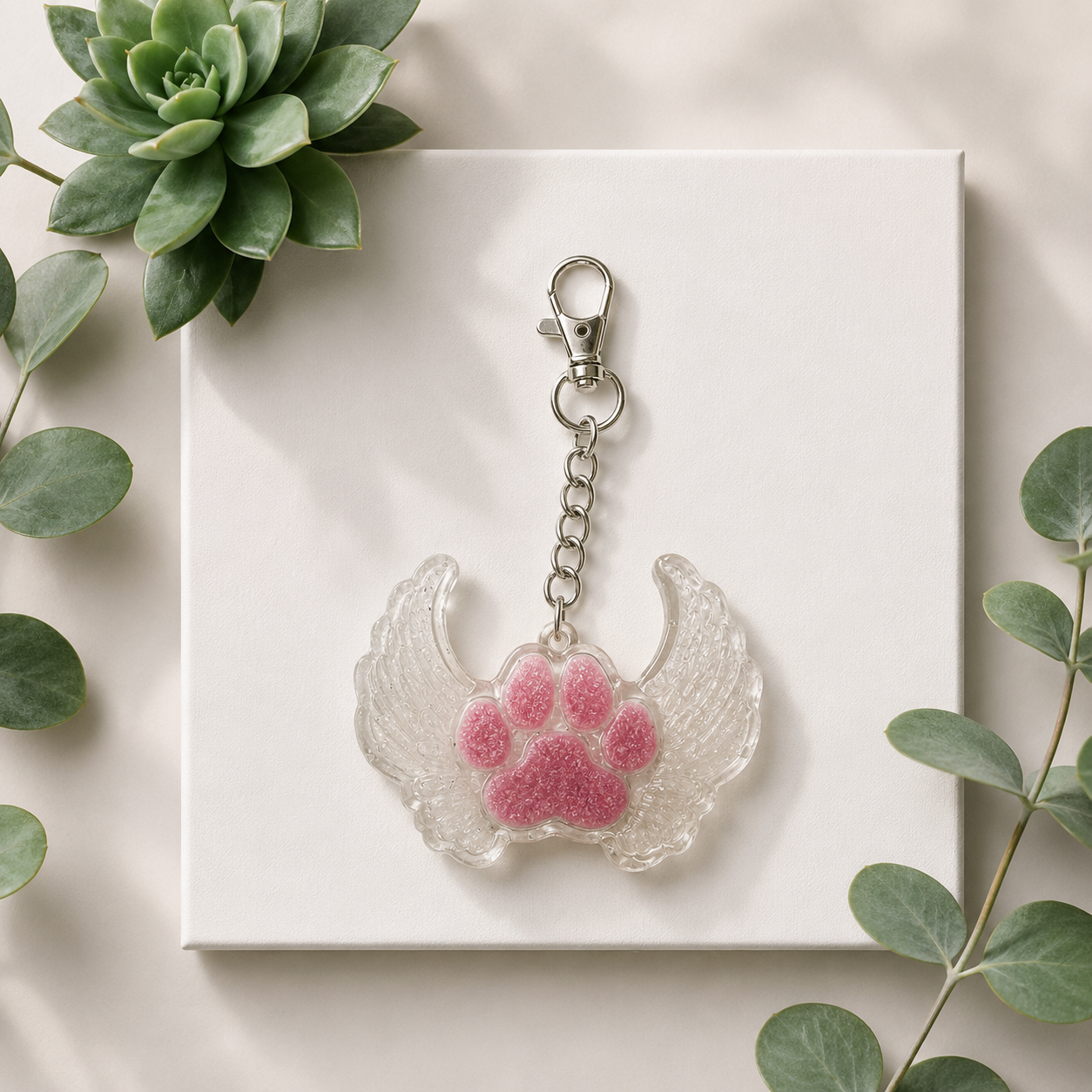 Angel wings with paw Keychain - Image 2