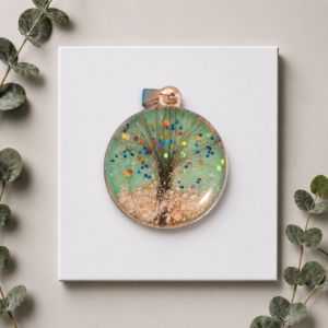 Pendant with small personal items including but not limited to ashes and hair and QR code